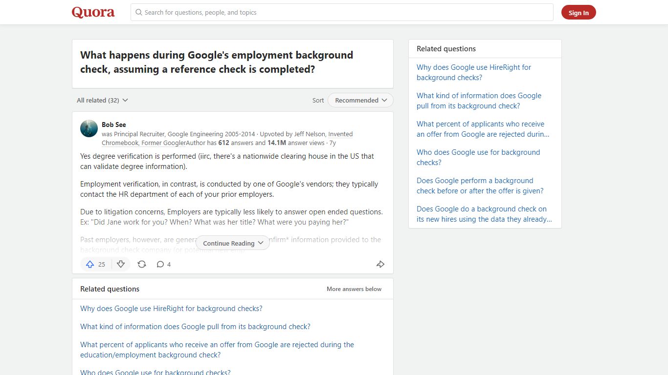 What happens during Google's employment background check ... - Quora